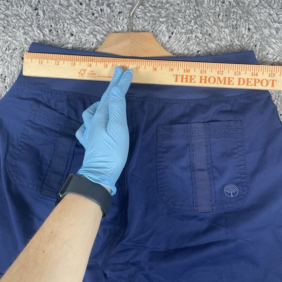 Purple Label Healing Hands Scrub Set Women’s Small Navy Blue Long Sleeve Nurse - Picture 4 of 7